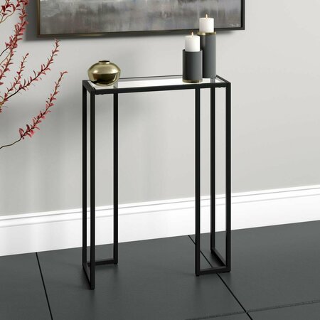 HUDSON & CANAL 22 in. Oscar Rectangular Console Table, Blackened Bronze AT1707